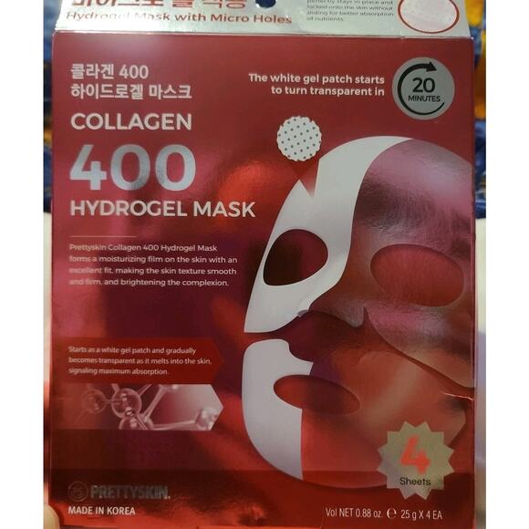 Prettyskin Collagen 400 Hydrogel Mask (4) Korean K beauty - Picture 1 of 2